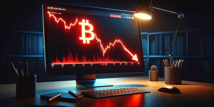 Cae el precio de bitcoin. - Fuente: Dall-E, por OpenAI.