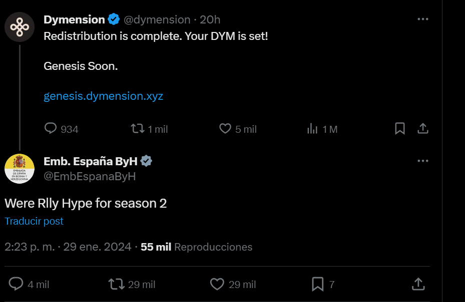 Tuit embajada Espana.