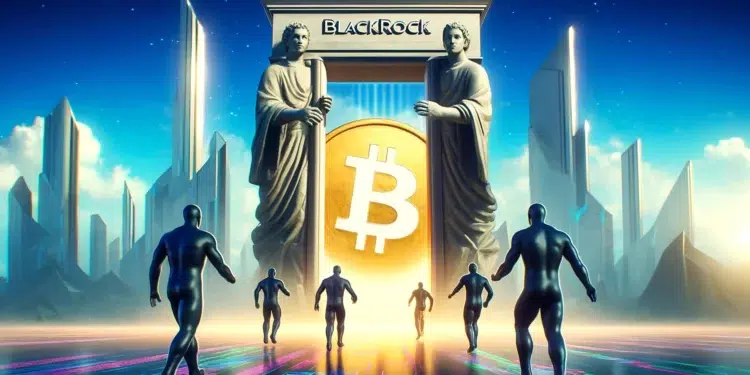 Grandes instituciones financieras están tras bitcoin. BlackRock está sirviendo de intermediario. Imagen: ChatGPT/Dall-e.