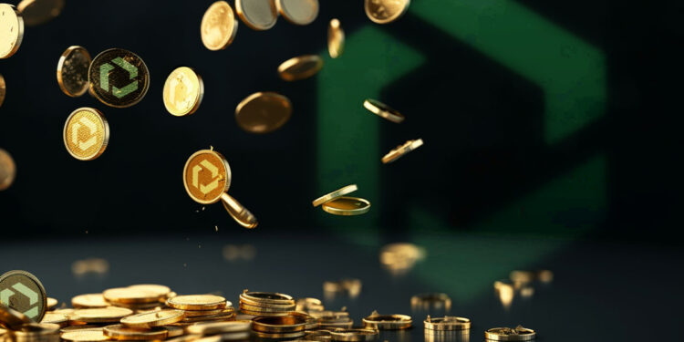 Monedas doradas en fondo negro con el logo de Fuse