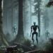 Robots caminando por un bosque oscuro