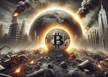 ¿Qué pasará con bitcoin en un escenario de crisis mundial? Imagen generada por CriptoNoticias mediante Dall-E, de OpenAI.