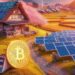 panel de energía solar en japón minando bitcoin, estilo bucólico