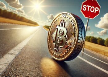 La subida de bitcoin podría verse detenida por diversos factores. Fuente: imagen generada por CriptoNoticias, mediante Dall-E, por OpenAI.