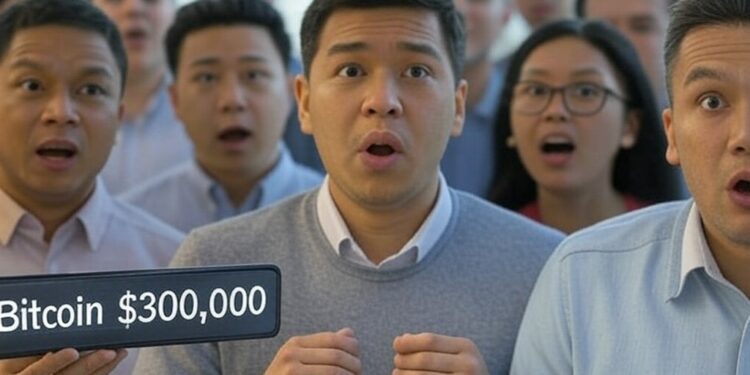 Bitcoin podría ir a 300.000 dólares en este ciclo alcista. Imagen generada mediante Grok, por CriptoNoticias.