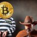 bitcoin encarcelado por un alcaide, estilo western