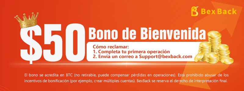 Pancarta promocional del bono de bienvenida de BexBack.