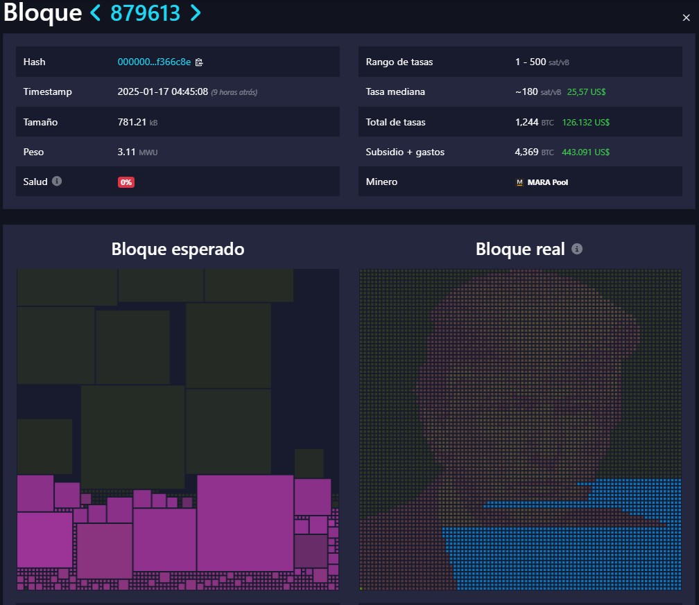 Rostro de Trump esculpido digitalmente en un bloque de Bitcoin