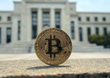 Bitcoin reacciona con elevada volatilidad al conocerse que no hubo cambios en la tasa de interés en EE. UU. Fuente: Imagen generada mediante Grok, por CriptoNoticias.