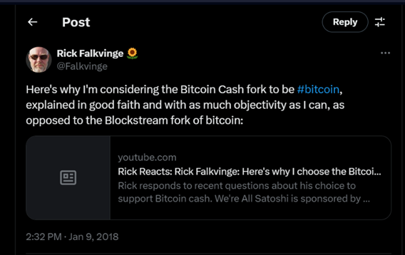 Rick Falkvinge considera que Bitcoin Cash es el verdadero Bitcoin.