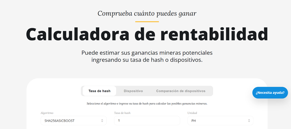 Página web de NiceHash Profitability.
