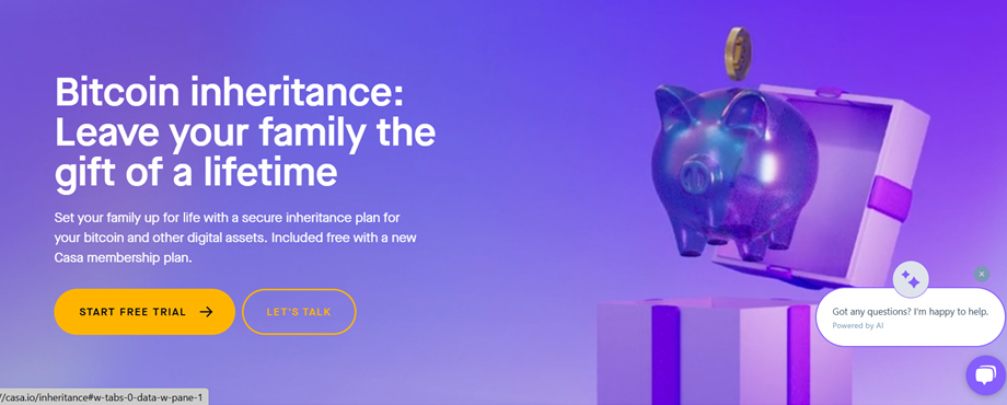 La plataforma Casa ofrece gestión de wallets de herencia. 