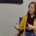 Cecilia Contreras, miembro de AsoBloclchain Bolivia conversa durante una entrevista.