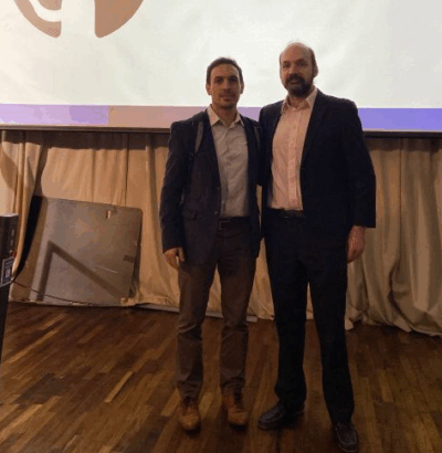 Imagen de Sebastián Civallero durante una conferencia de prensa.