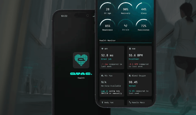 dos dispositivos moviles con datos e información sobre salud de una persona, en una app creada por Tether.