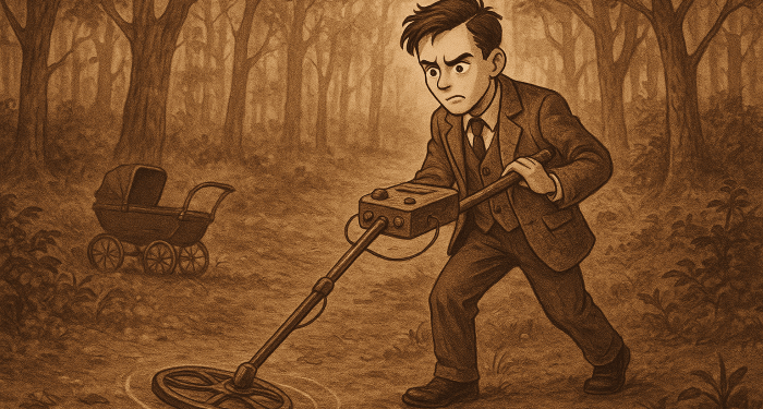 Turing busca sus lingotes de plata enterrados durante la guerra, pero su propio cifrado hace imposible recuperarlos.