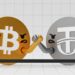 Logos de Bitcoin y USDT mantienen un pulso de fuerza.