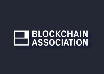 Imagen en blanco y negro con loco de la Blockchain association