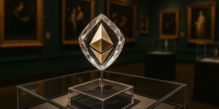Ethereum como una joya sumamente valiosa en un museo donde hay puras obras de arte.