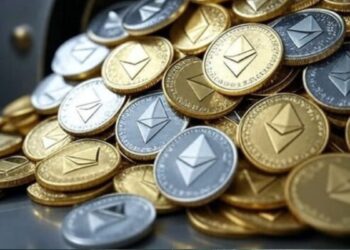 Monedas de Ethereum dentro de una bóveda.